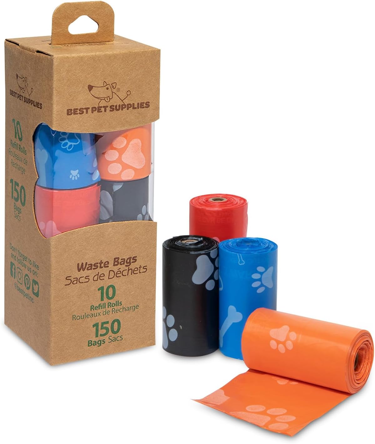 Premium Dog Poop Bags for Clean Outdoor Adventures - Waste Cleanup, Leak-Proof, Eco-Friendly Proof and Tear Resistant, Thick Plastic - Assorted Colors, 150 Bags