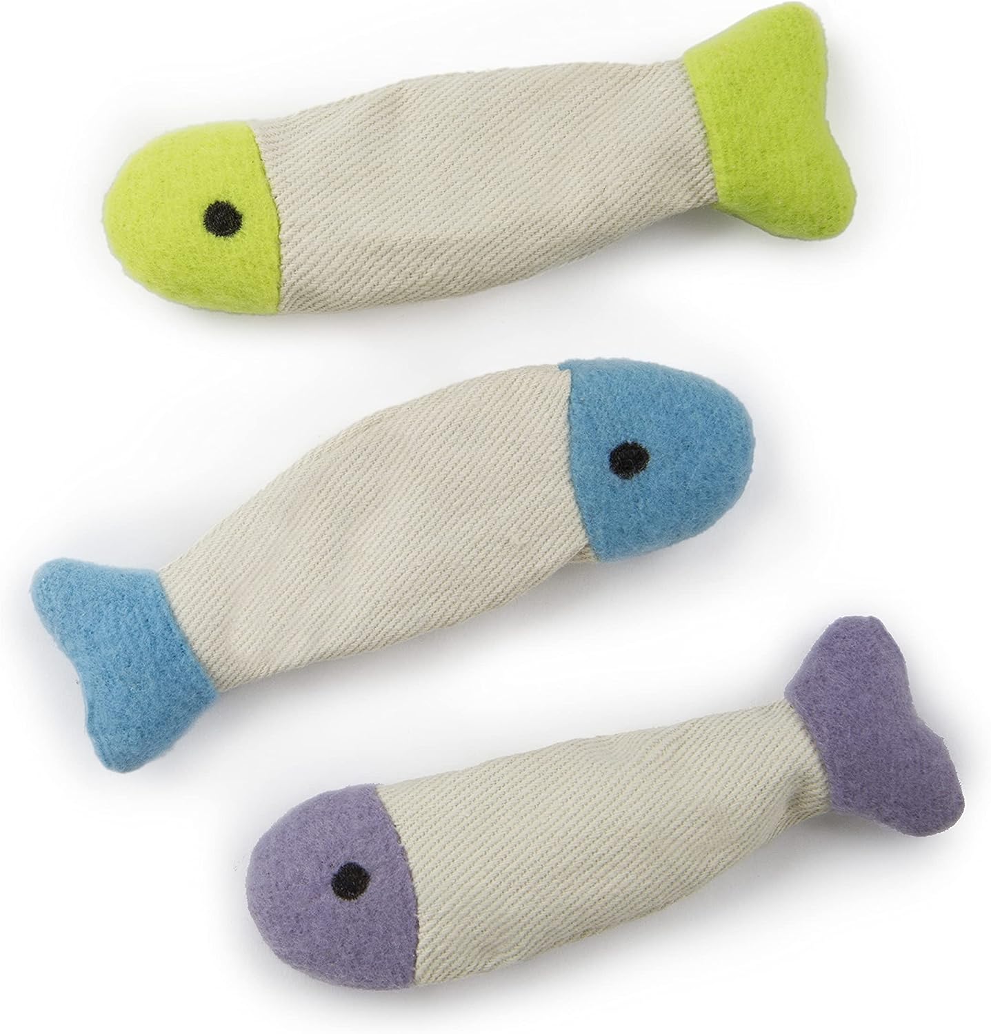 SmartyKat Fish Flop Crinkle Catnip Cat Toys - Multi Color, 3 Count