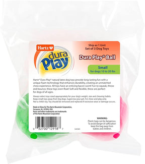 Dura Play Bacon Scented Squeak Balls - Small Breed, 3 Pack