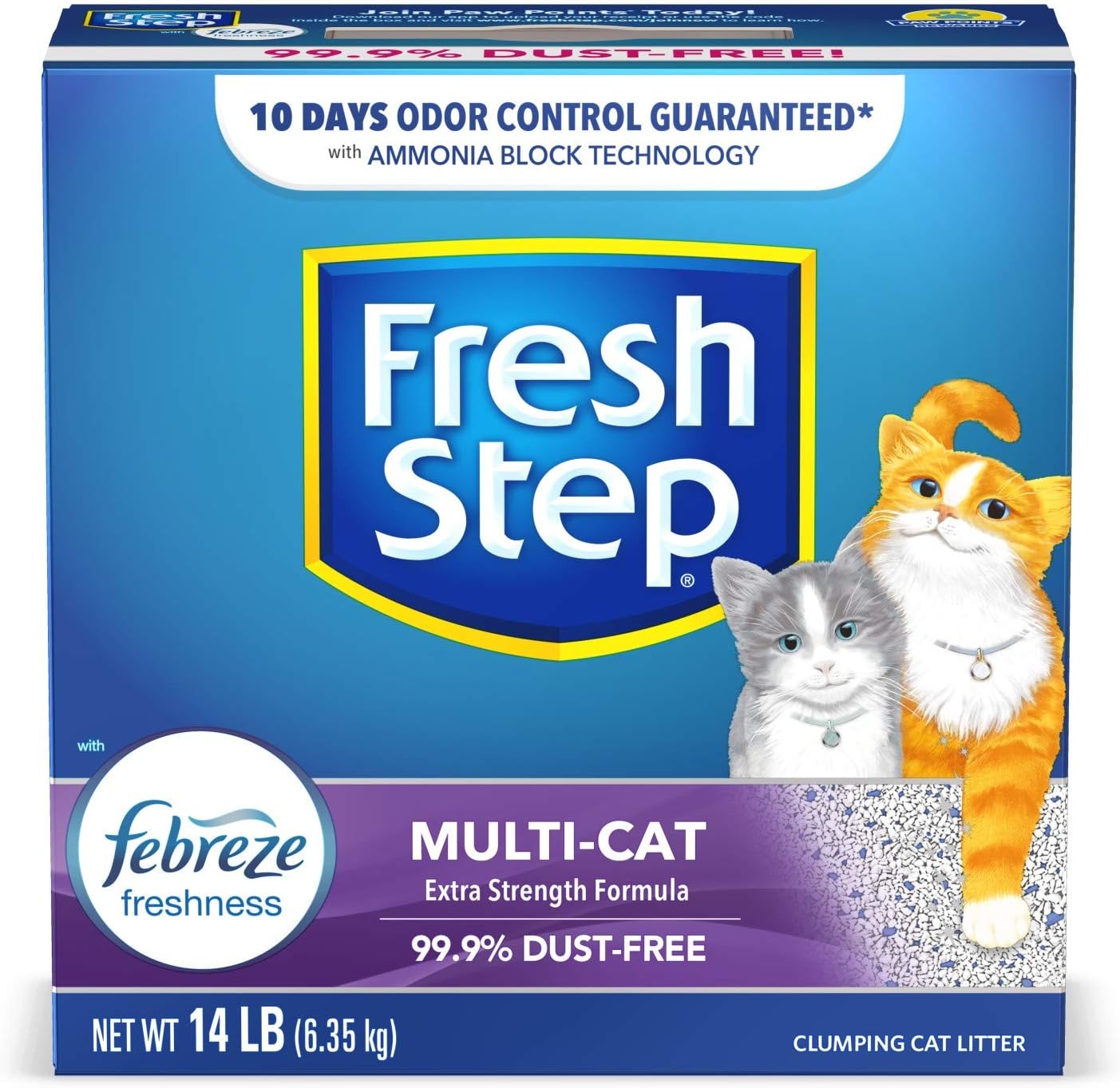 Febreze Clumping Cat Litter - 14 Lbs, Multi-Cat Odor Control