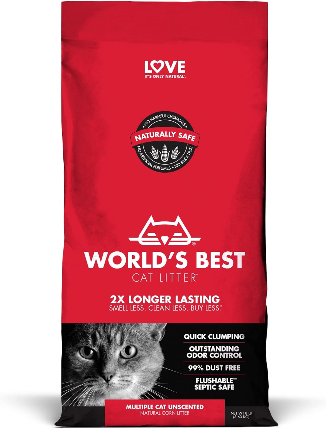 WORLD'S BEST CAT LITTER - Multiple Cat, Unscented, 32 lbs