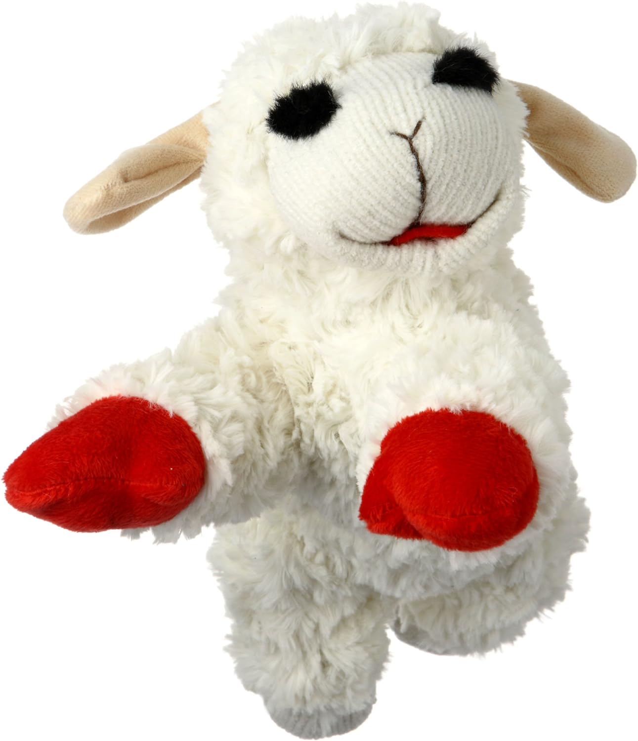 Plush Dog Toy, Lambchop, 10", White/Tan, Small
