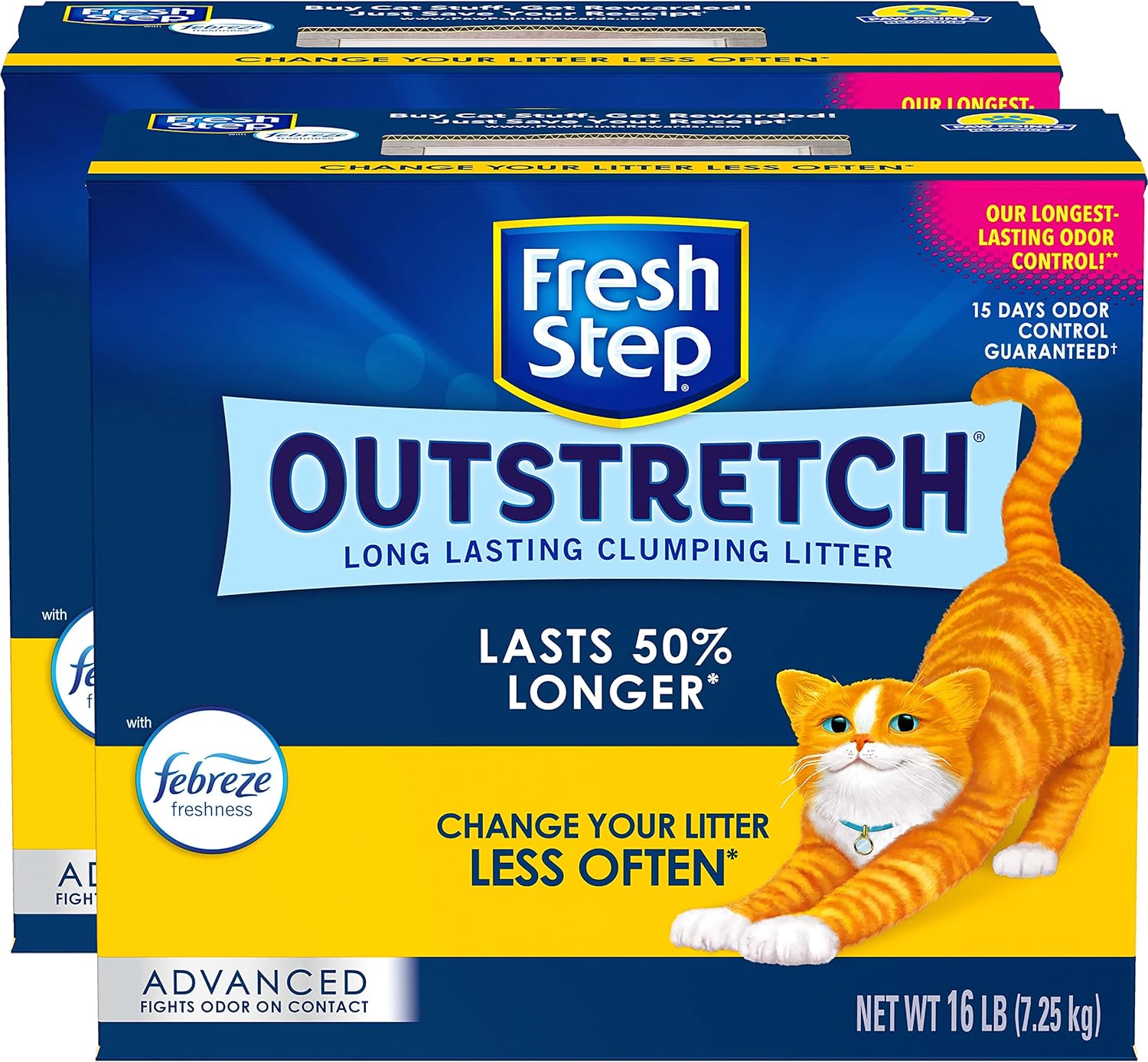 Fresh Step Advanced Clumping Cat Litter - Outstretch, 32 lbs (2-Pack)