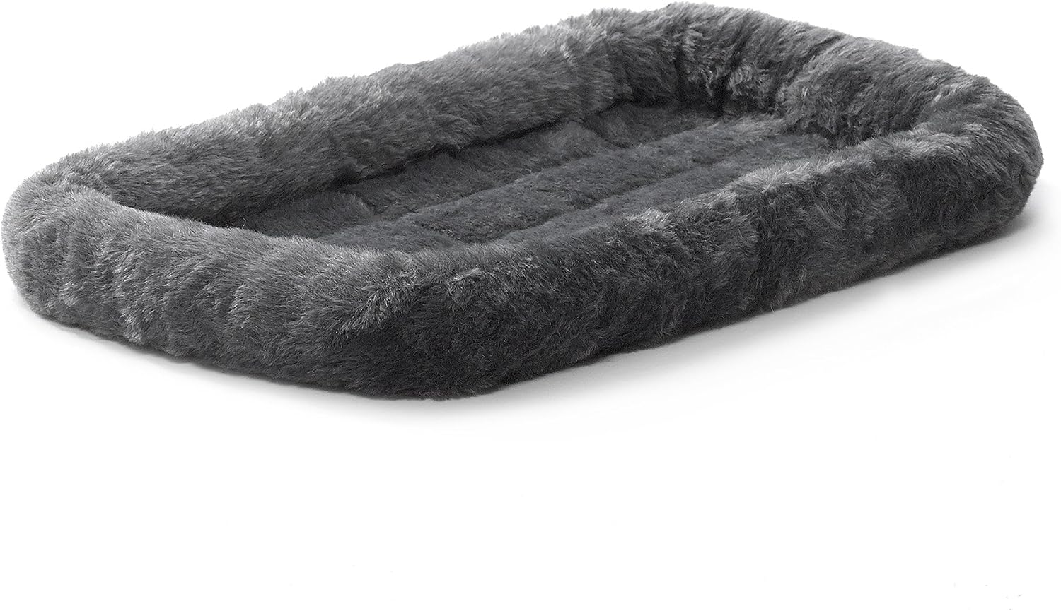 Midwest Homes for Pets Bolster Dog Bed - 18-Inch Gray Bed for Dogs and Cats with Comfortable Bolster