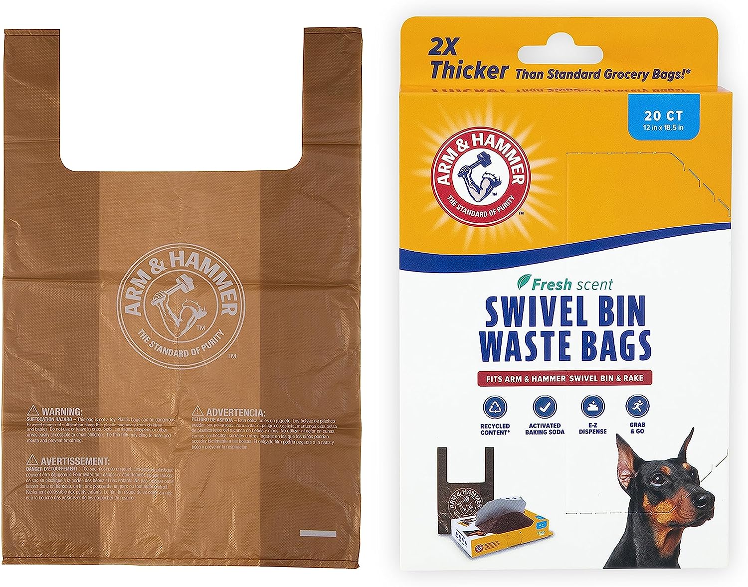Petmate Heavy Duty Pet Waste Bags - 20 Count Refill for Swivel Bin & Rake Dog Pooper Scooper