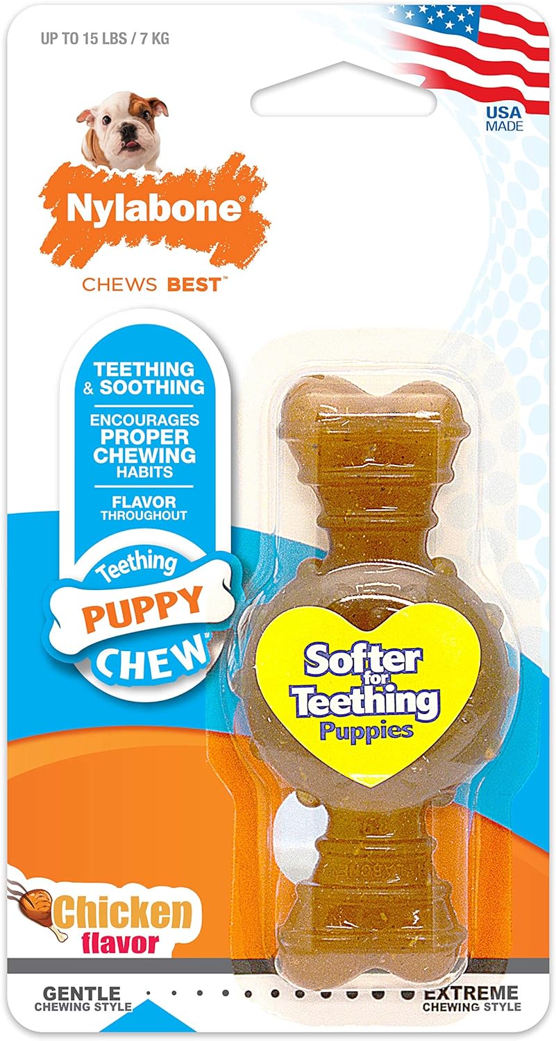 Nylabone Puppy Ring Bone Chew Toy - Chicken Flavor, Small/Petite (1 Count)
