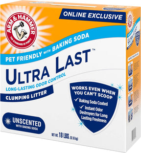 Arm & Hammer Ultra Last Unscented Clumping Cat Litter - Multicat 18lb